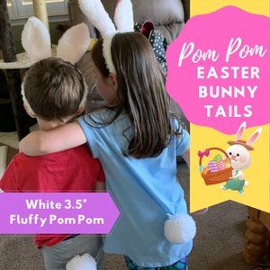 Easter Bunny Fluffy White Pom Pom Tail